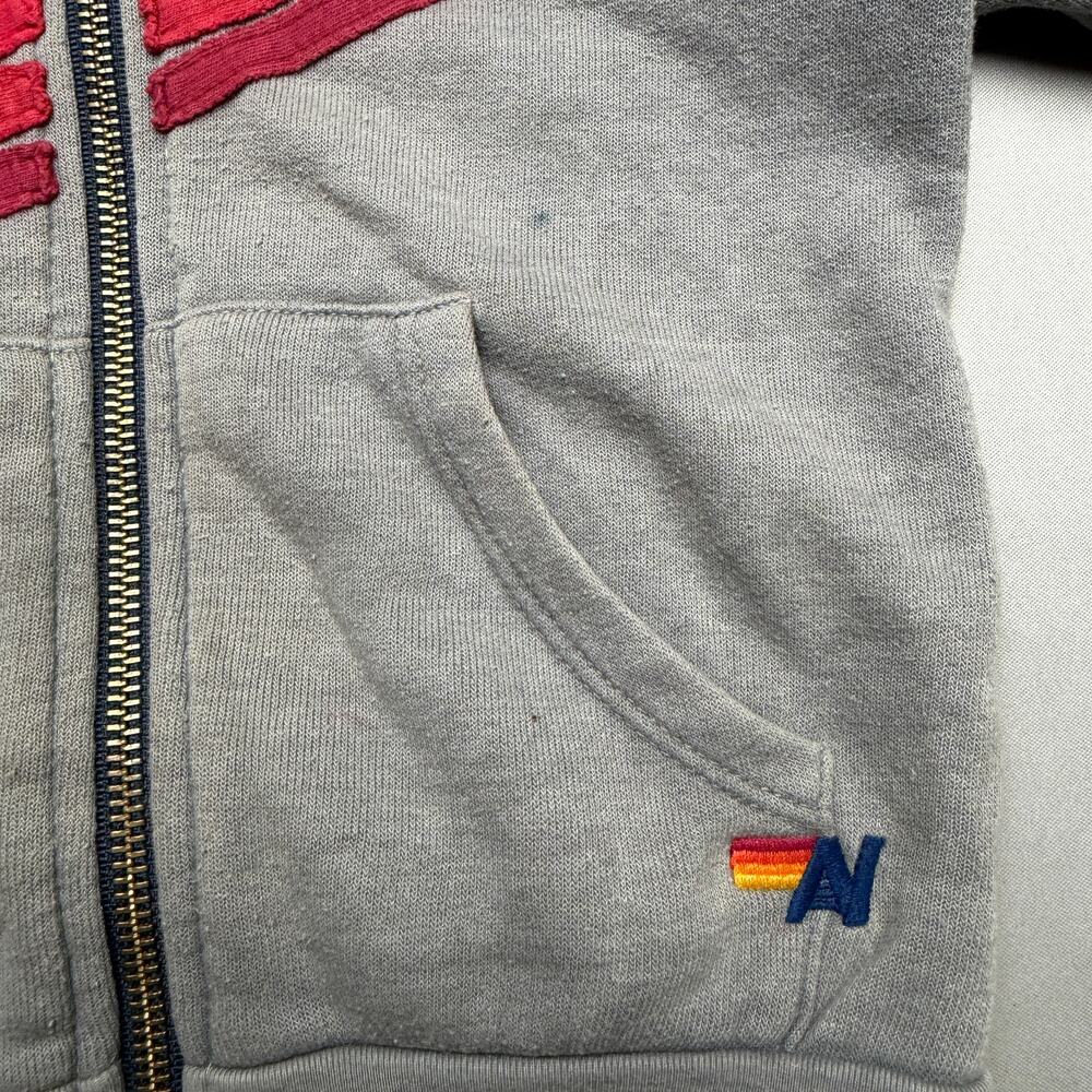 Aviator Nation Cross 5 Stripe Full Zip Hoodie Youth Kids 4 Retro Loungewear USA - Picture 7 of 9